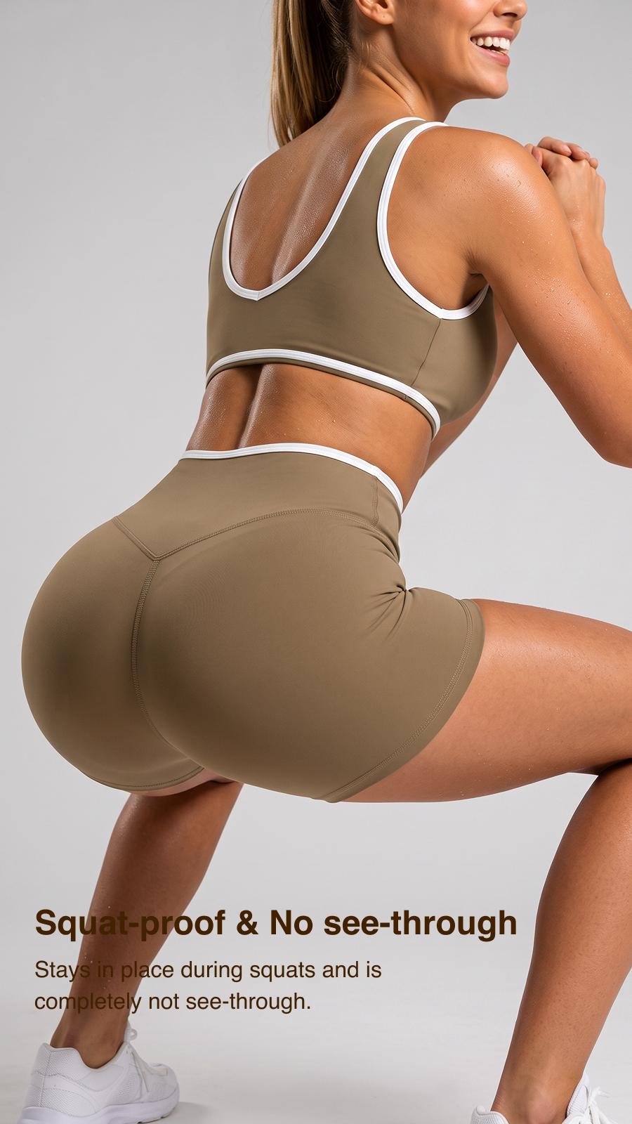 Premium V-Belt Athletic Booty Shorts for Women | Non-See-Through Yoga Shorts