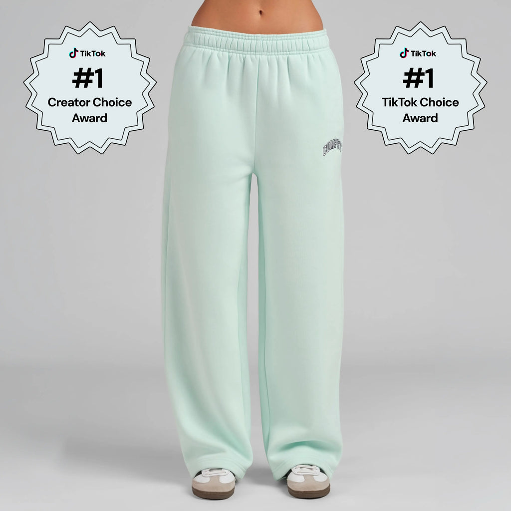 Comfrt | Varsity Straight Leg Sweatpants | Collegiate Style Embroidered Logo Sweatpants