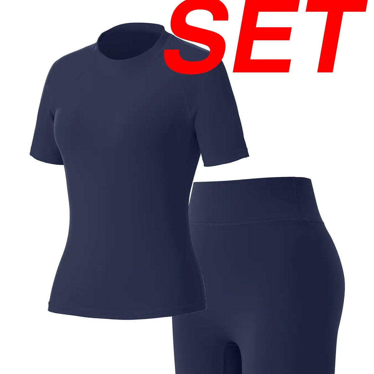 Uncia Active Women Stylish Raglan Short Sleeve Yoga Matching Set, Soft Stretch Crop Top & High Waist Biker Shorts Separates, Multi-Color Moisture Wicking Workout Activewear for Sports Daily Wear Backtoschool