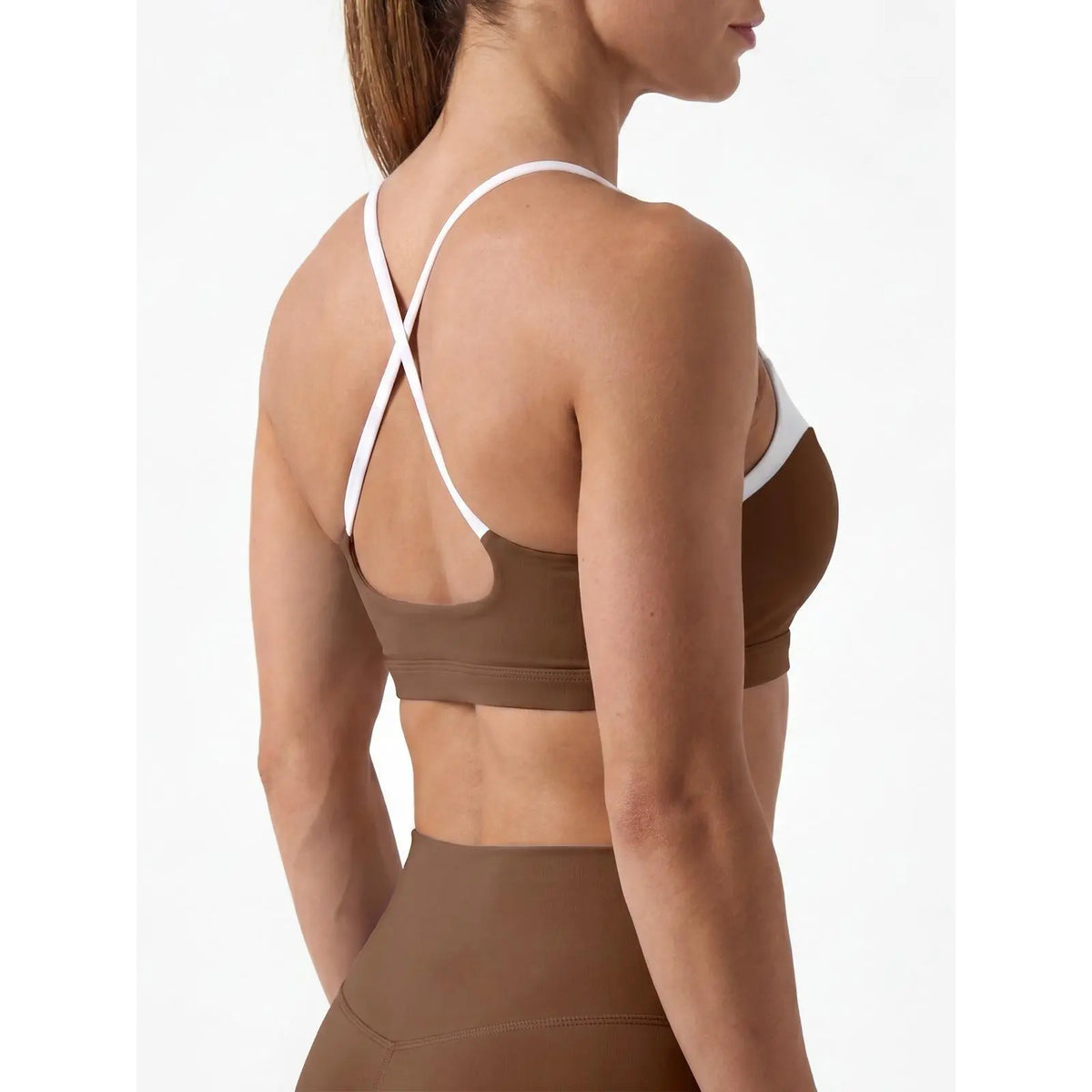Aoysky Women'S Wireless Padded Spaghetti Strap Scoop Neck Cross Back Workout Bra - 3/4 Coverage Athleisure Crop Top for Yoga, Running; Check Size Chart