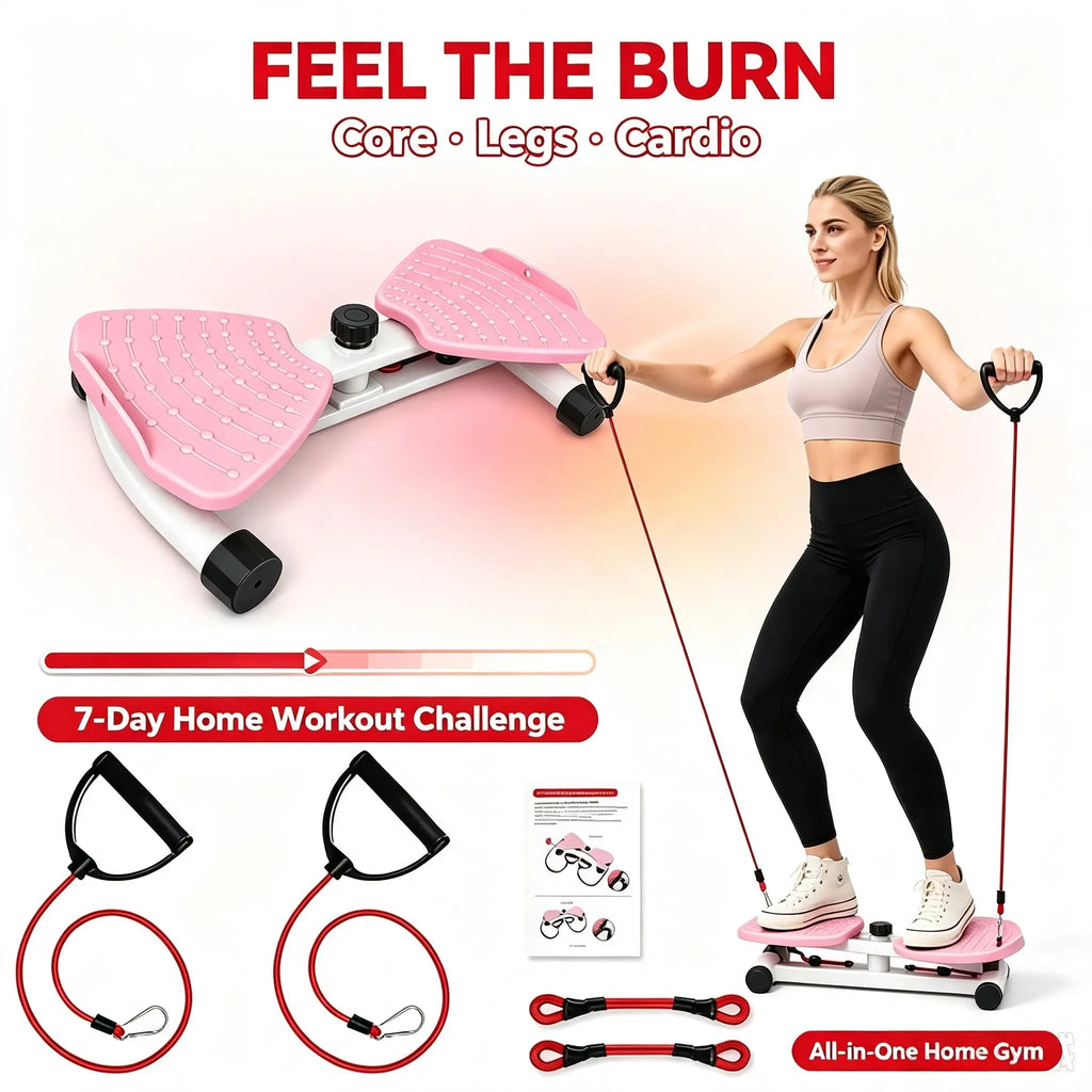 Waist Twisting Machine - Detachable Resistance Bands, Massage Nodes, Non-Slip Rotating Balance Trainer, Compact Portable Home Workout Equipment, Abdominal & Stomach Workout Gear for Home Use, Abdominal Exercise Equipment