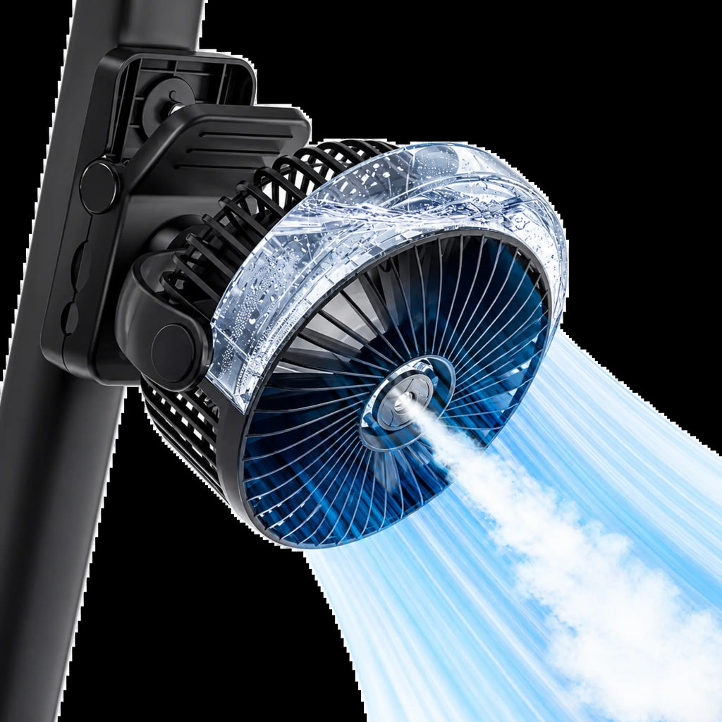 Golf Cart Fan with Mist – Magnetic Rechargeable Cooling Fan, Portable Golf Cart Accessory
