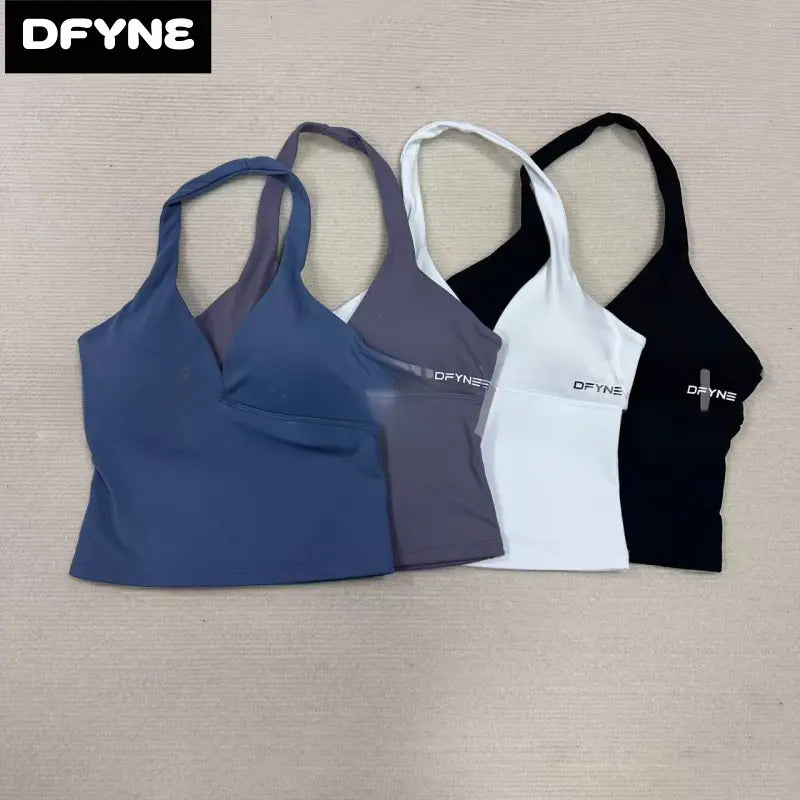 Dfyne Women'S Seamless Wirefree Sports Bra - Longline Racerback Crop Top with Removable Pad, Nylon Blend for Upper Body Workout & Resistance Training, Ultimate Sports Bra, Multifunctional Sports Bra