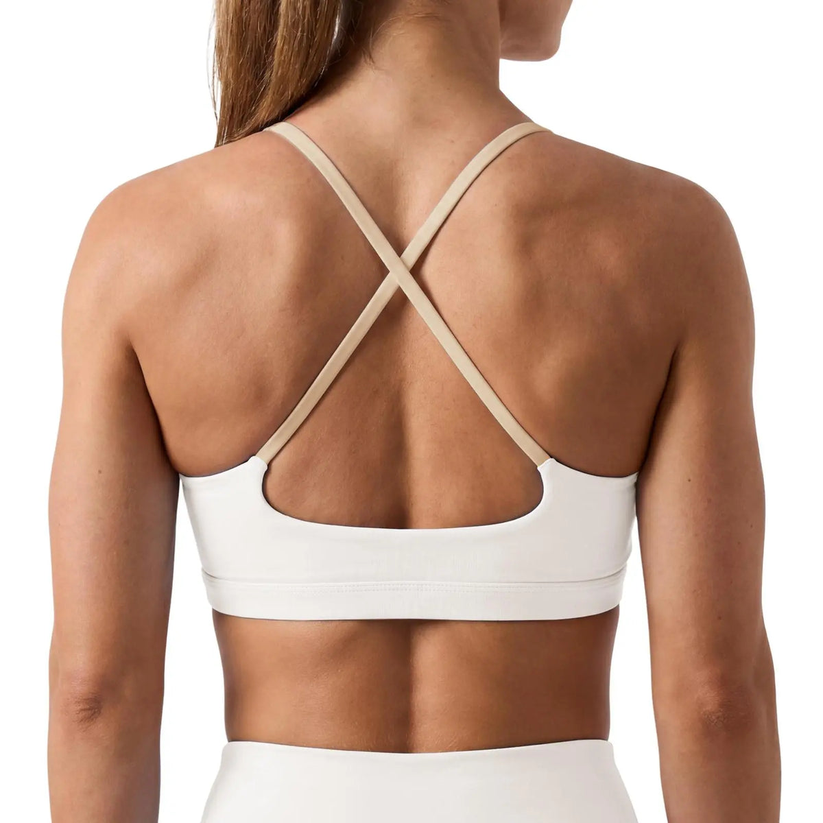 Aoysky Women'S Wireless Padded Spaghetti Strap Scoop Neck Cross Back Workout Bra - 3/4 Coverage Athleisure Crop Top for Yoga, Running; Check Size Chart
