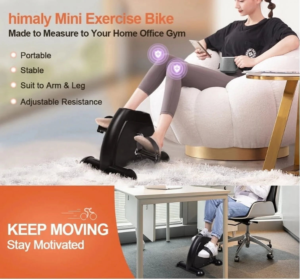 Multi-Function Mini Digital under Desk Bike Stepper Foot Pedal Exerciser,Pedal Exerciser for Senior