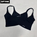 Dfyne Women'S Seamless Wirefree Sports Bra - Longline Racerback Crop Top with Removable Pad, Nylon Blend for Upper Body Workout & Resistance Training, Ultimate Sports Bra, Multifunctional Sports Bra