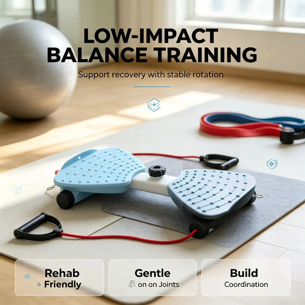 Waist Twisting Machine - Detachable Resistance Bands, Massage Nodes, Non-Slip Rotating Balance Trainer, Compact Portable Home Workout Equipment, Abdominal & Stomach Workout Gear for Home Use, Abdominal Exercise Equipment