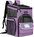 Dog Backpack Carrier, Airline Approved 4-Way Entry Cat Bag, Purple