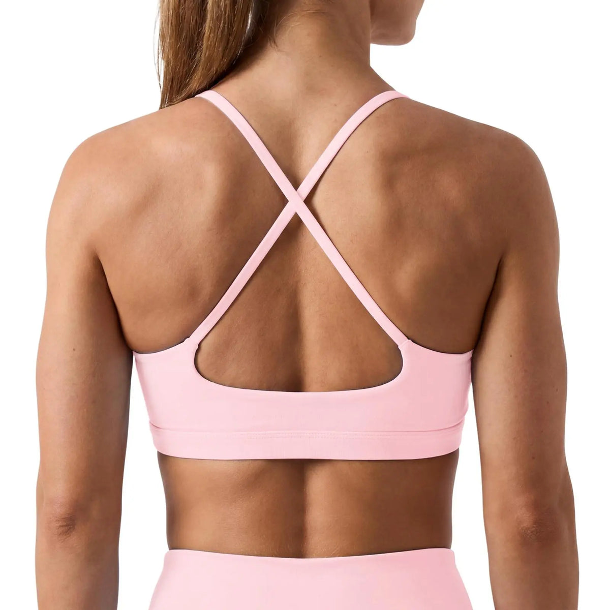 Aoysky Women'S Wireless Padded Spaghetti Strap Scoop Neck Cross Back Workout Bra - 3/4 Coverage Athleisure Crop Top for Yoga, Running; Check Size Chart