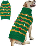 Dog Christmas Sweater, Turtleneck Pullover Holiday Outfit, Bulb 3XL