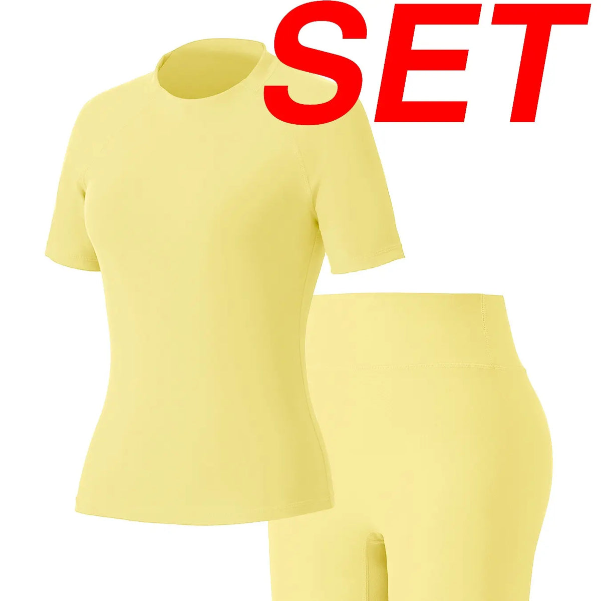 Uncia Active Women Stylish Raglan Short Sleeve Yoga Matching Set, Soft Stretch Crop Top & High Waist Biker Shorts Separates, Multi-Color Moisture Wicking Workout Activewear for Sports Daily Wear Backtoschool