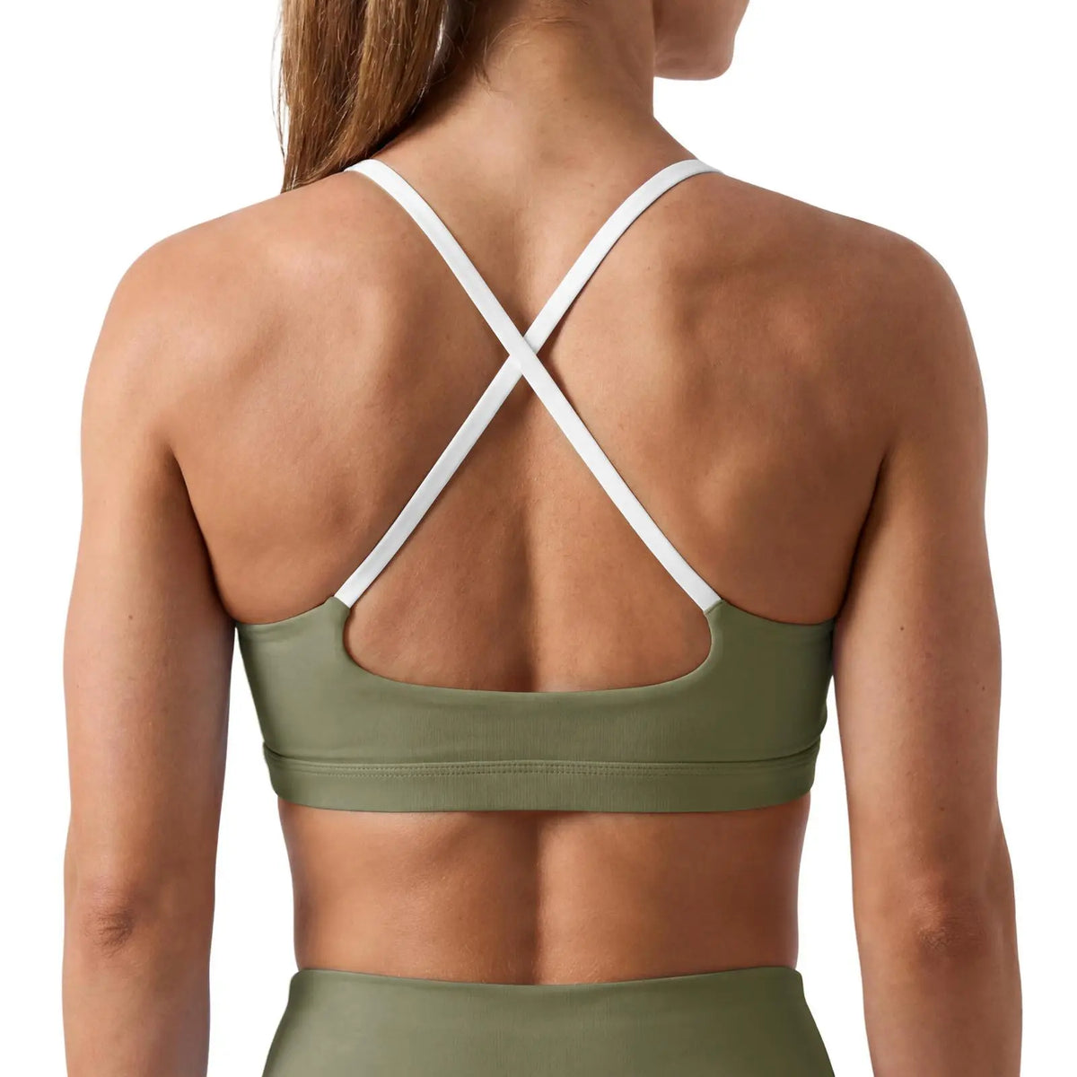 Aoysky Women'S Wireless Padded Spaghetti Strap Scoop Neck Cross Back Workout Bra - 3/4 Coverage Athleisure Crop Top for Yoga, Running; Check Size Chart