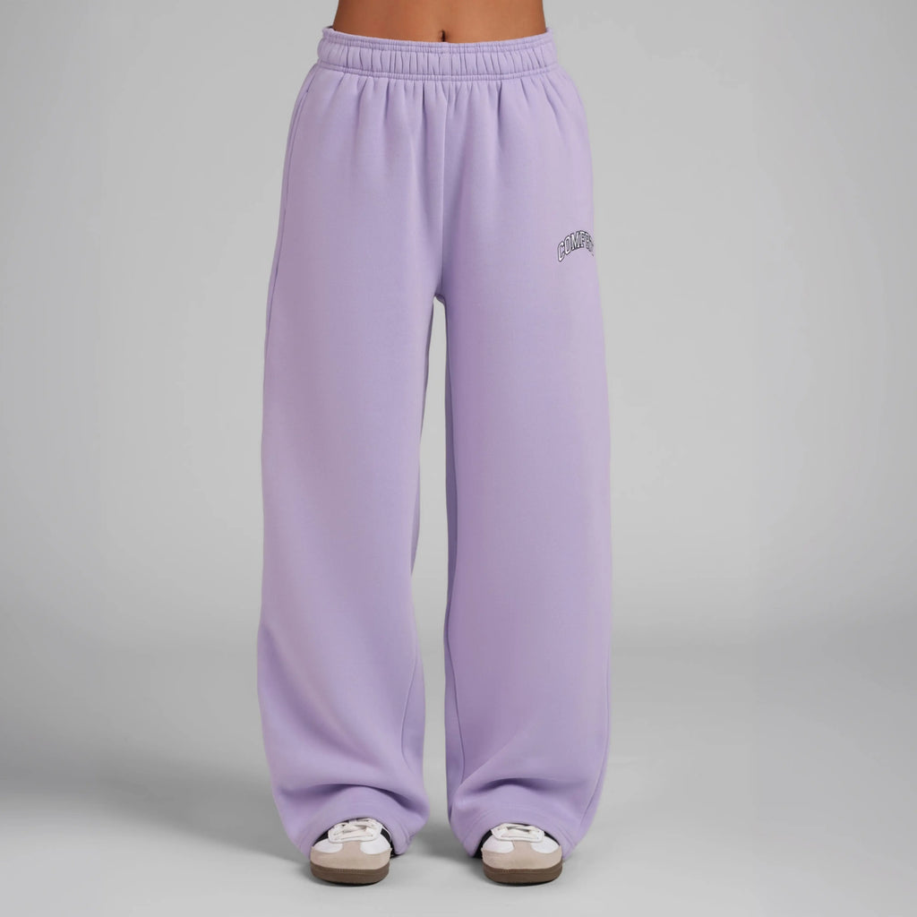 Comfrt | Varsity Straight Leg Sweatpants | Collegiate Style Embroidered Logo Sweatpants