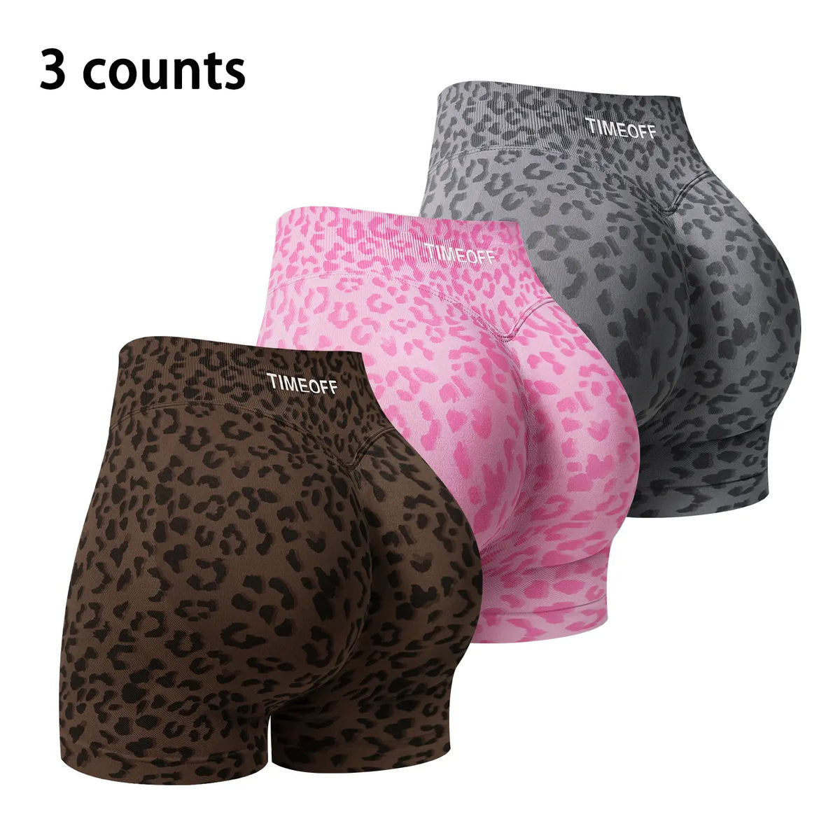 TIMEOFF Women'S Fresh Fashion Sports Shorts, High Waist Seamless Sculpt Stretch Activewear with Anti-Roll Waistband for Yoga & Daily Fit, Women'S Clothes, Leopard Print Wear,Travel Essentials,Camping Essentials, Cheetah Print, Clothes for Women