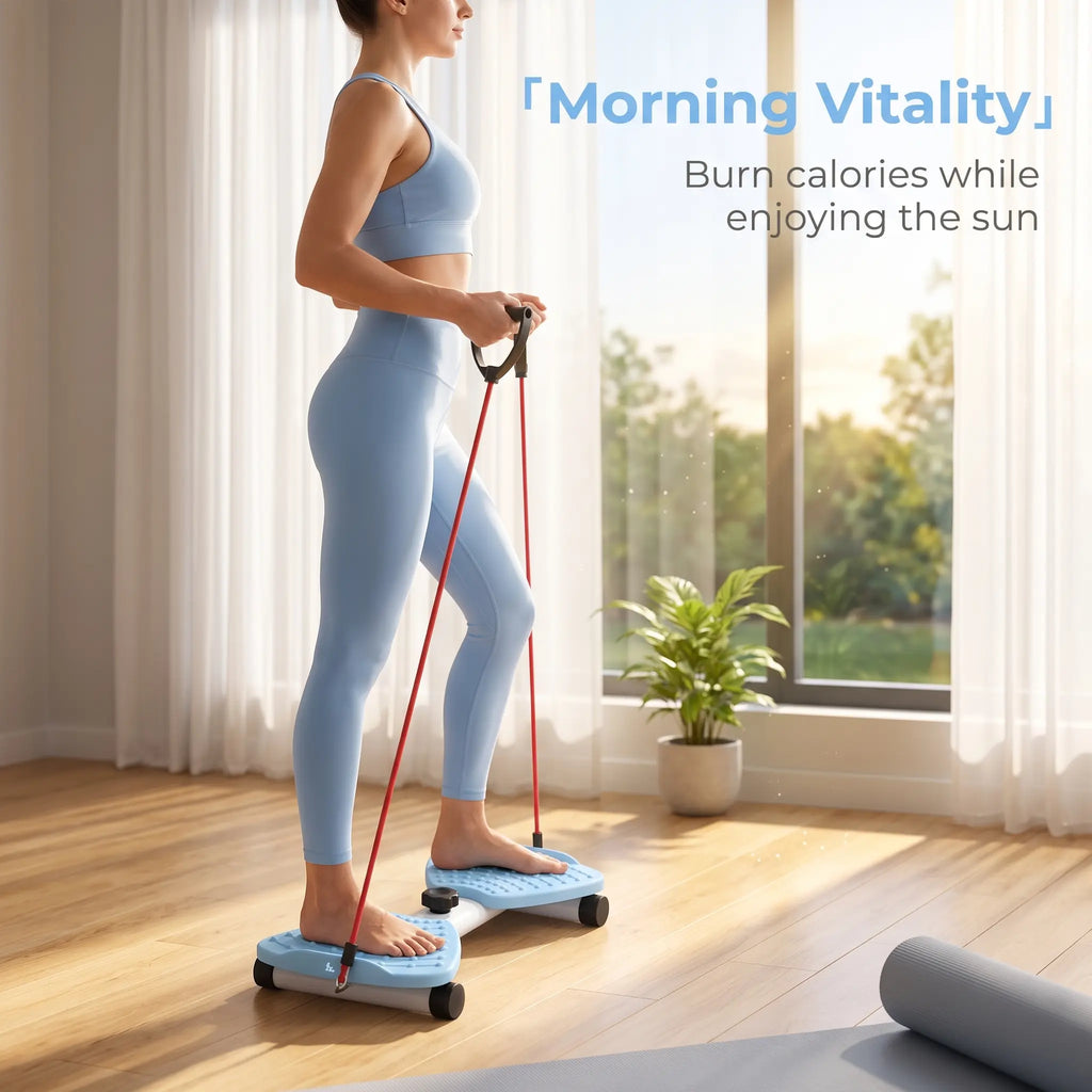 Waist Twisting Machine - Detachable Resistance Bands, Massage Nodes, Non-Slip Rotating Balance Trainer, Compact Portable Home Workout Equipment, Abdominal & Stomach Workout Gear for Home Use, Abdominal Exercise Equipment