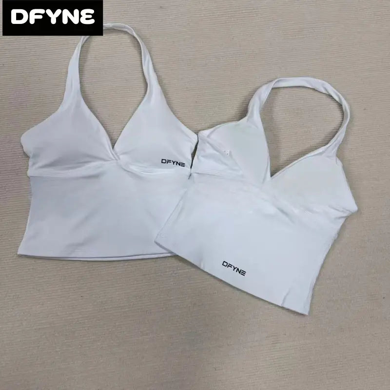 Dfyne Women'S Seamless Wirefree Sports Bra - Longline Racerback Crop Top with Removable Pad, Nylon Blend for Upper Body Workout & Resistance Training, Ultimate Sports Bra, Multifunctional Sports Bra