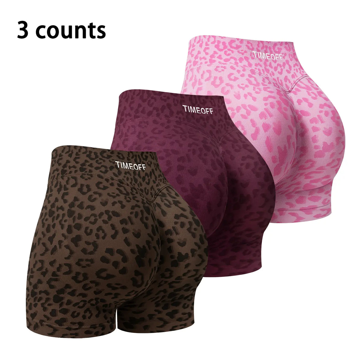 TIMEOFF Women'S Fresh Fashion Sports Shorts, High Waist Seamless Sculpt Stretch Activewear with Anti-Roll Waistband for Yoga & Daily Fit, Women'S Clothes, Leopard Print Wear,Travel Essentials,Camping Essentials, Cheetah Print, Clothes for Women