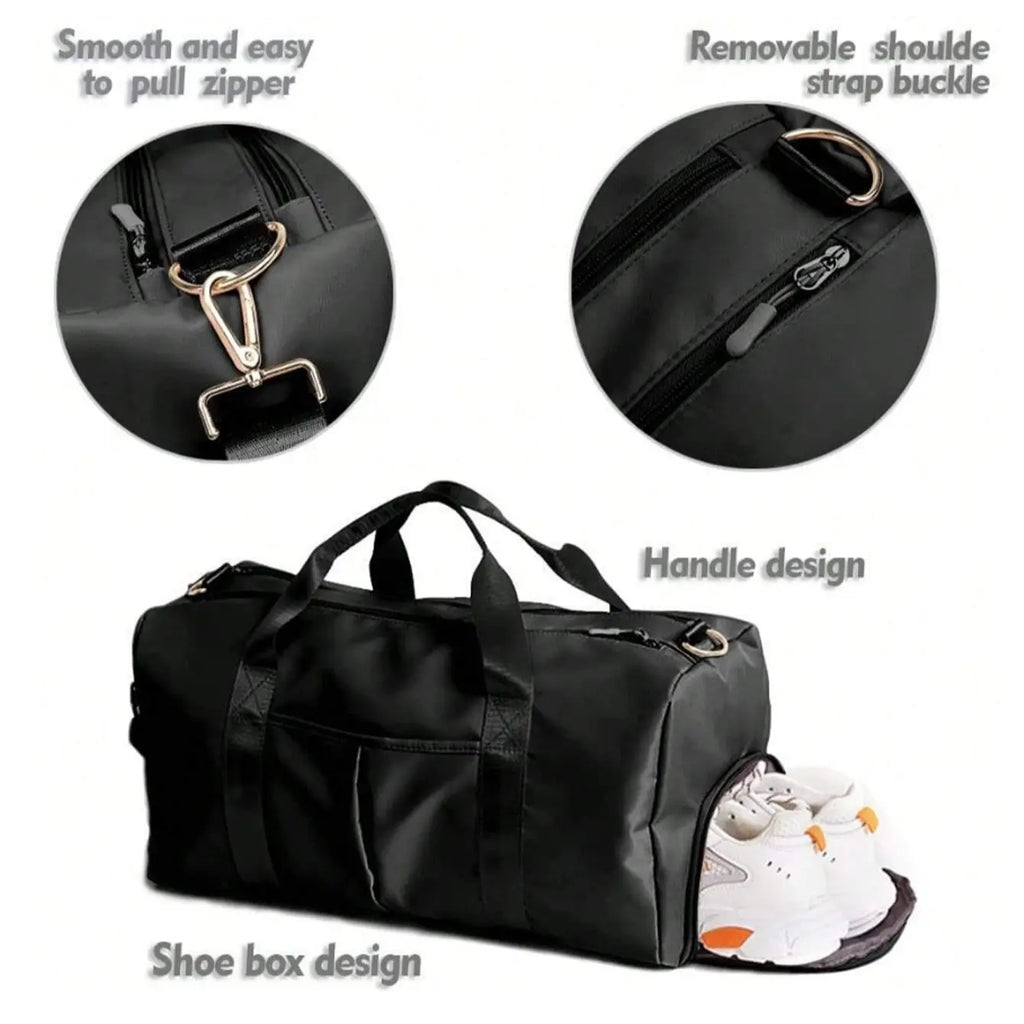 Unisex Waterproof Gym Bag, Casual Sports Bag with Shoe Compartment and Wet-Dry Separation, Ideal for Training, Swimming, Yoga and Weekend Travel