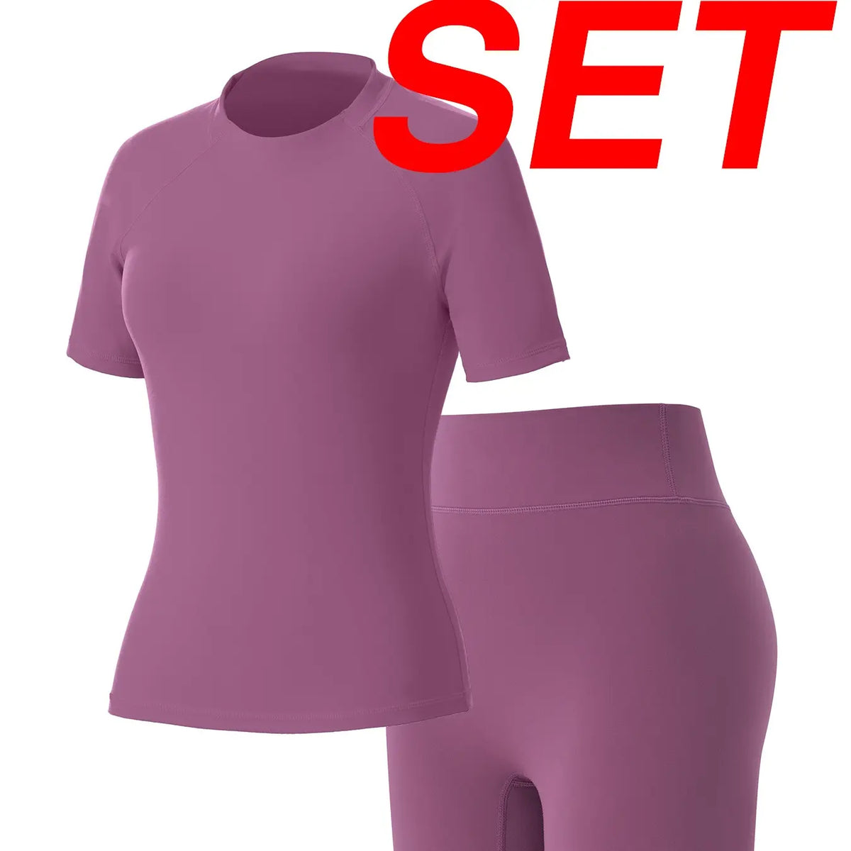 Uncia Active Women Stylish Raglan Short Sleeve Yoga Matching Set, Soft Stretch Crop Top & High Waist Biker Shorts Separates, Multi-Color Moisture Wicking Workout Activewear for Sports Daily Wear Backtoschool