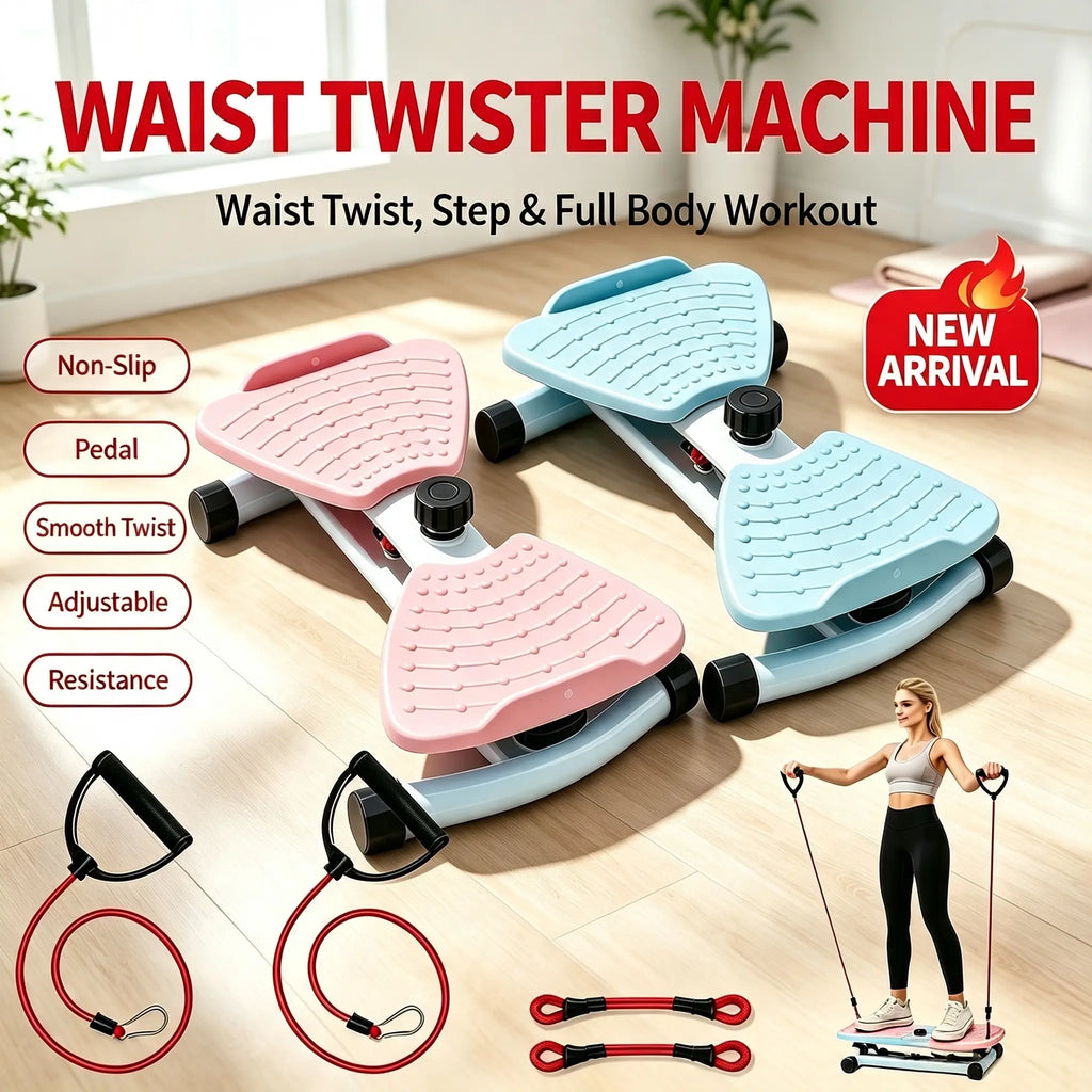 Waist Twisting Machine - Detachable Resistance Bands, Massage Nodes, Non-Slip Rotating Balance Trainer, Compact Portable Home Workout Equipment, Abdominal & Stomach Workout Gear for Home Use, Abdominal Exercise Equipment