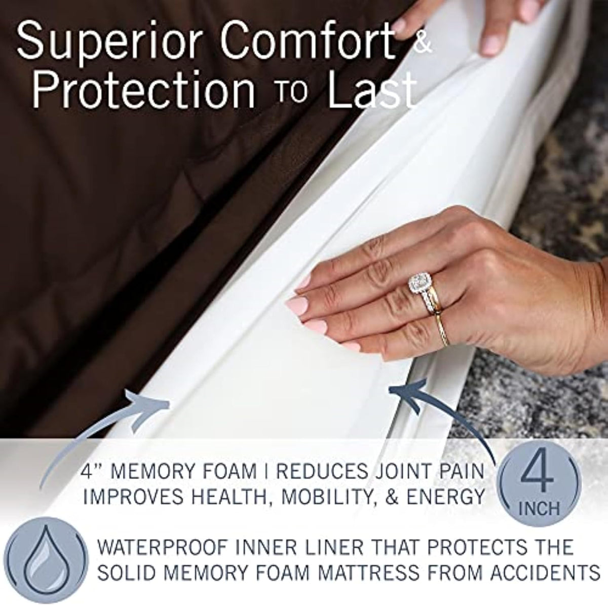 Ultimate Dog Bed, Orthopedic Memory Foam, Waterproof Cover Liner