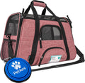 Airline Approved Pet Carrier Cat Small Dogs, Small Heather White Red