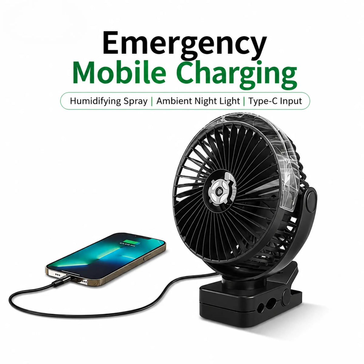 Golf Cart Fan with Mist – Magnetic Rechargeable Cooling Fan, Portable Golf Cart Accessory
