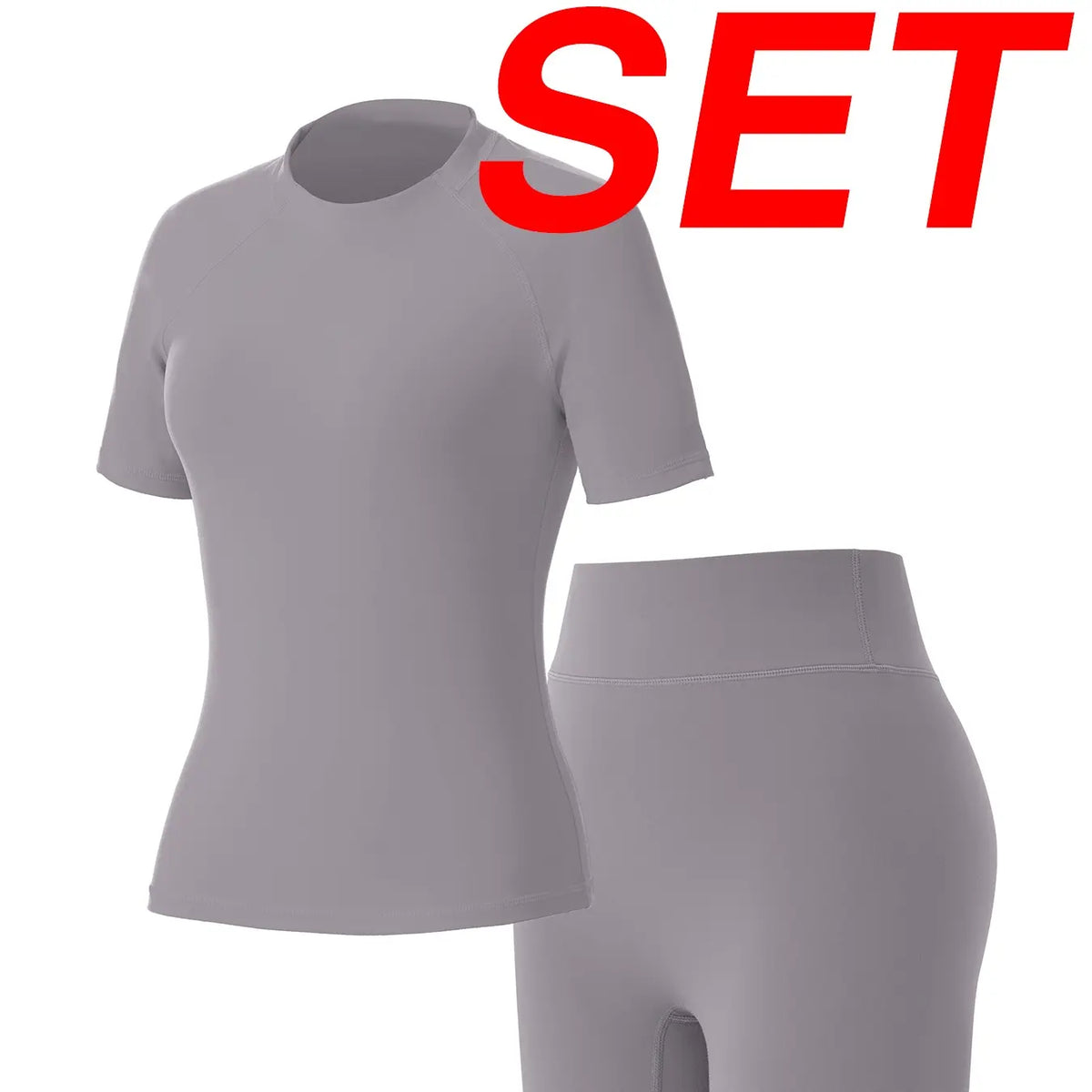 Uncia Active Women Stylish Raglan Short Sleeve Yoga Matching Set, Soft Stretch Crop Top & High Waist Biker Shorts Separates, Multi-Color Moisture Wicking Workout Activewear for Sports Daily Wear Backtoschool