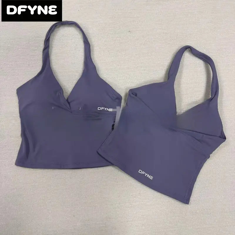 Dfyne Women'S Seamless Wirefree Sports Bra - Longline Racerback Crop Top with Removable Pad, Nylon Blend for Upper Body Workout & Resistance Training, Ultimate Sports Bra, Multifunctional Sports Bra